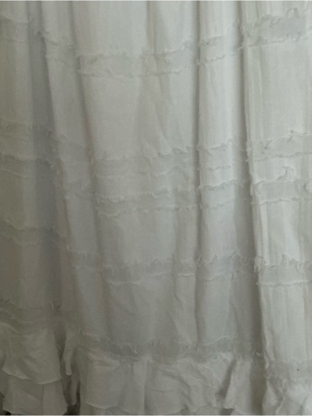 Tiana B. Women White Sleeveless Dress Size 8 Gathered Neckline Shaggy Ruffles - Picture 2 of 9
